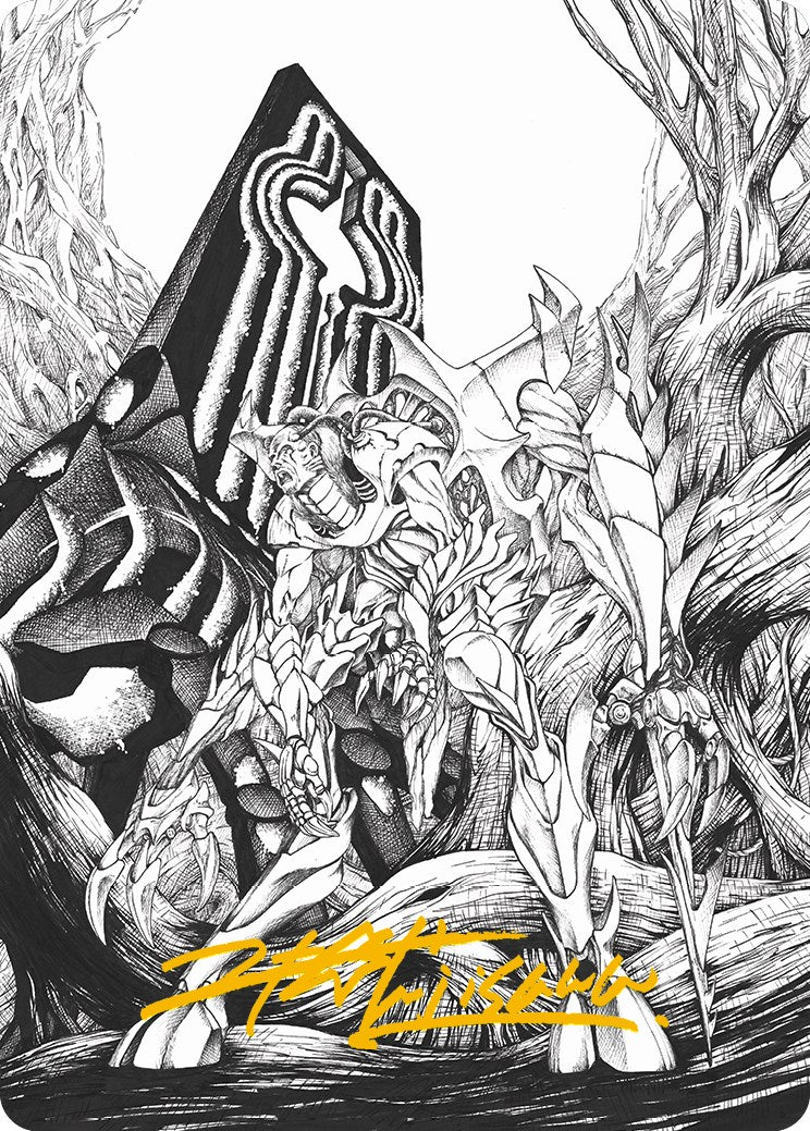 Lukka, Bound to Ruin Art Card (Gold-Stamped Signature) [Phyrexia: All Will Be One Art Series]-1