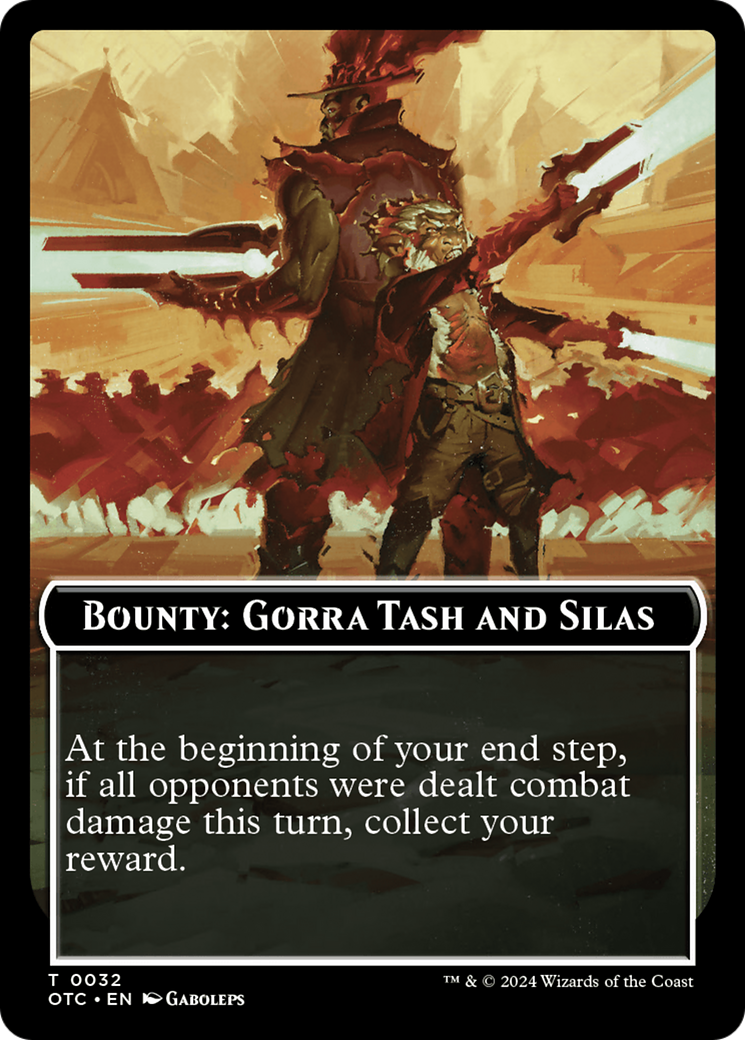 Bounty: Gorra Tash and Silas // Bounty Rules Double-Sided Token [Outlaws of Thunder Junction Commander Tokens]-1