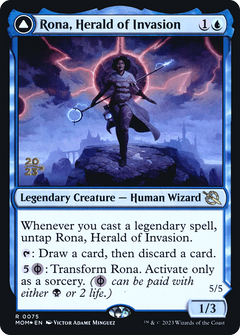 Rona, Herald of Invasion // Rona, Tolarian Obliterator [March of the Machine Prerelease Promos]-1