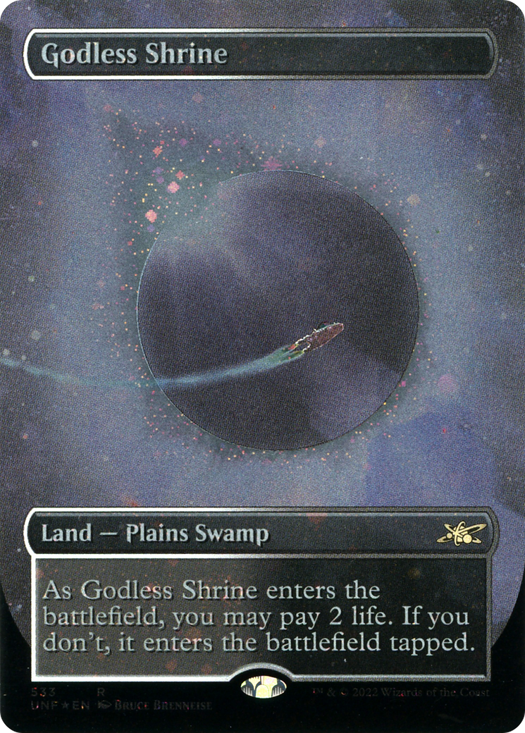 Godless Shrine (Borderless) (Galaxy Foil) [Unfinity]-1