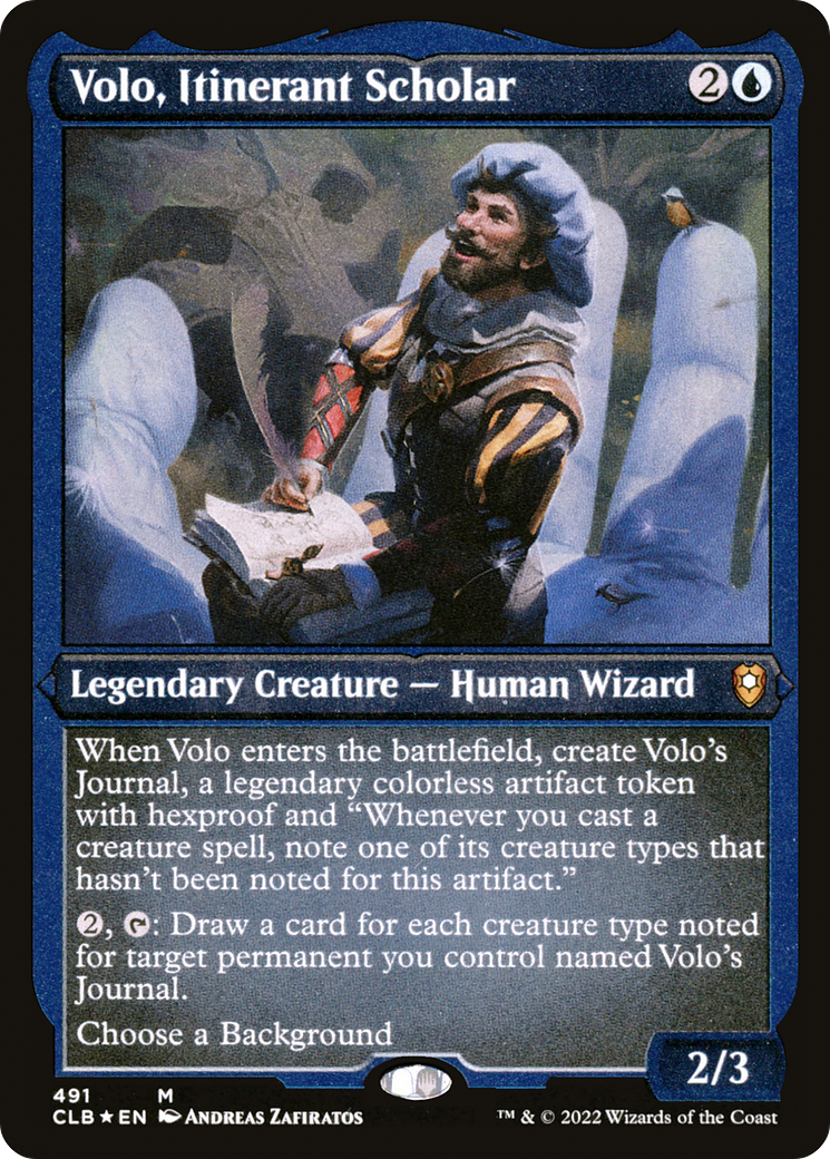 Volo, Itinerant Scholar (CLB-491) - Commander Legends: Battle for Baldur's Gate Etched Foil-1