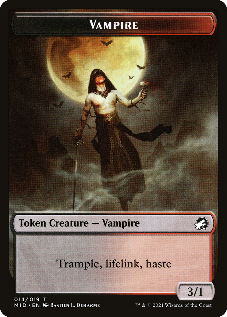 Vampire (TMID-014) - Innistrad: Midnight Hunt Tokens Foil-1