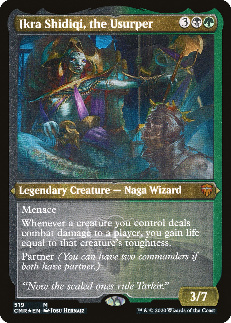 Ikra Shidiqi, the Usurper (Etched) [Commander Legends]-1