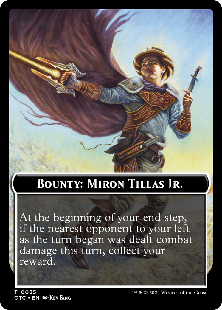 Bounty: Miron Tillas Jr. // Wanted! (TOTC-035) - Outlaws of Thunder Junction Commander Tokens-1