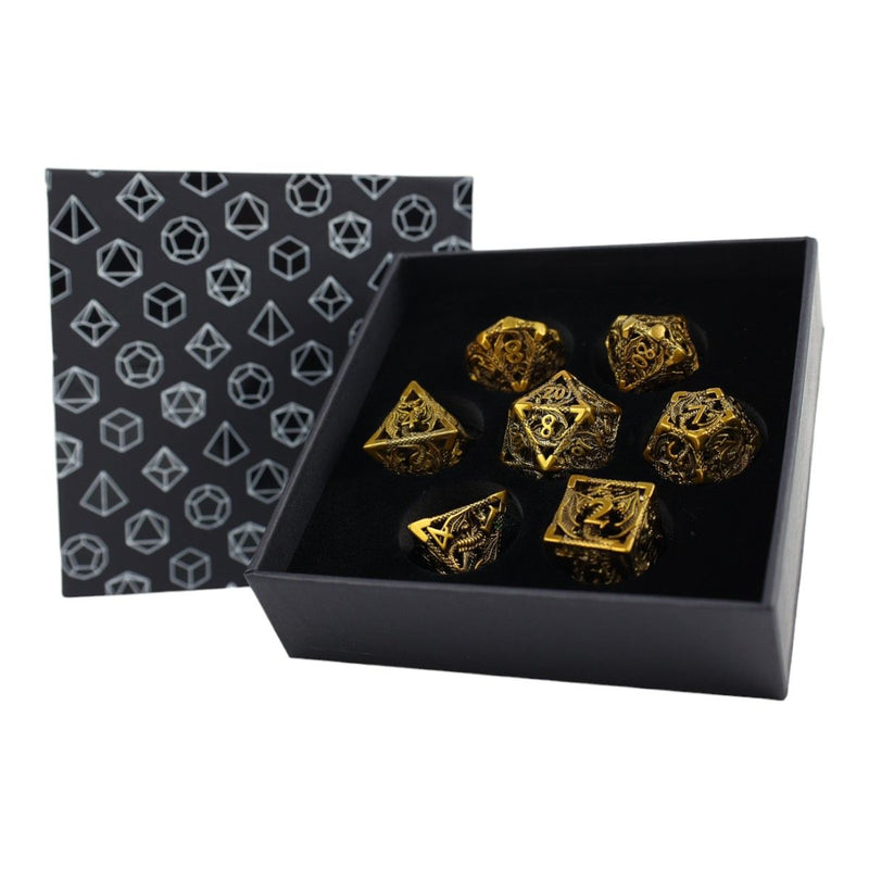 LPG Dice RPG Set Hollow Dragon - Ancient Bronze-1