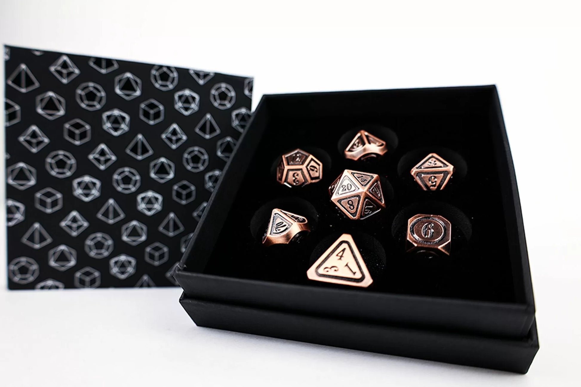 LPG Dice Set - Metal RPG  Concentric Black/Brass-1