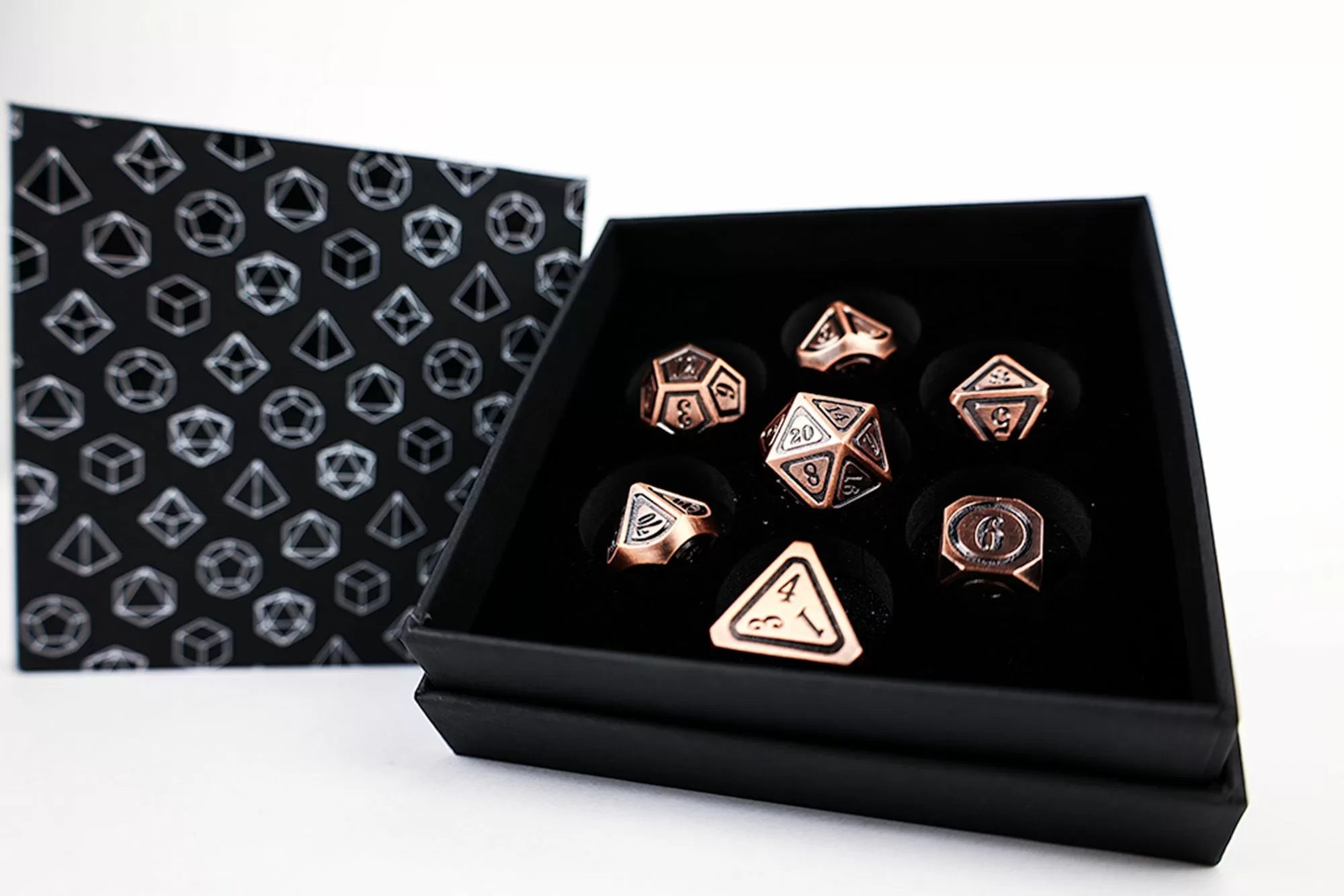 LPG Dice Set - Metal RPG  Concentric Black/Brass