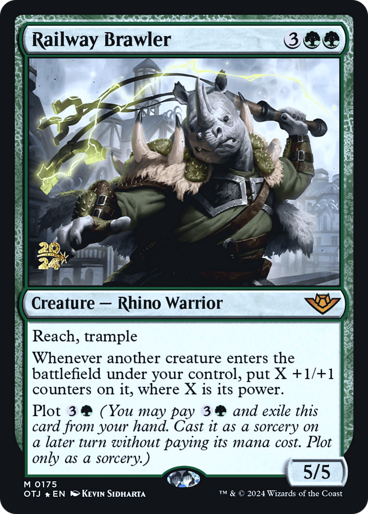 Railway Brawler [Outlaws of Thunder Junction Prerelease Promos]-1