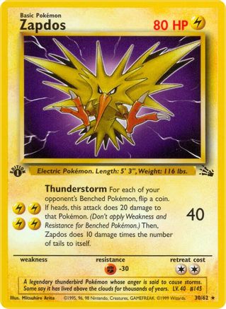 Zapdos (30/62) [Fossil 1st Edition]-1
