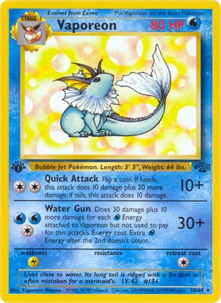 Vaporeon (28/64) [Jungle 1st Edition]-1