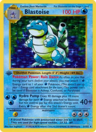 Blastoise  - Unlimited Holofoil Base Set Shadowless - Holo Rare