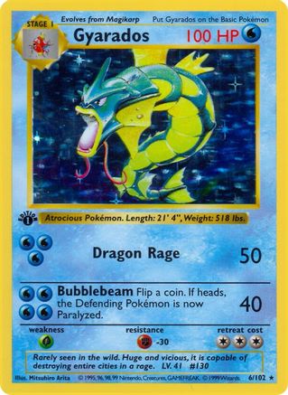 Gyarados  - Unlimited Holofoil Base Set Shadowless - Holo Rare-1