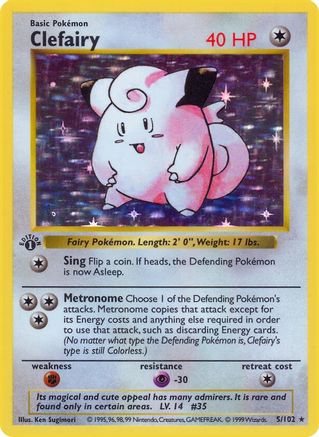 Clefairy (5/102) (Shadowless) [Base Set 1st Edition]-1