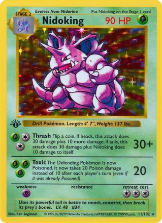 Nidoking (11/102) (Shadowless) [Base Set 1st Edition]-1