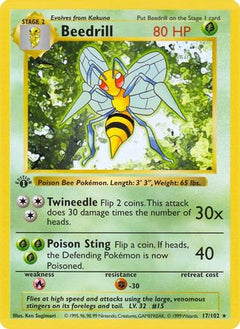 Beedrill (17/102) (Shadowless) [Base Set 1st Edition]-1