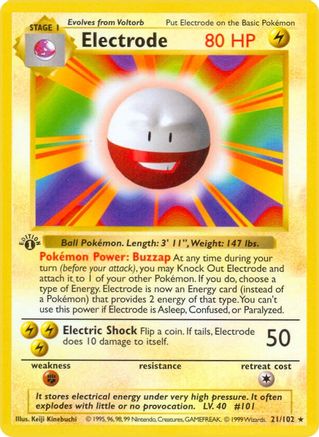 Electrode (21/102) (Shadowless) [Base Set 1st Edition]-1