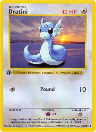 Dratini (26/102) (Shadowless) [Base Set 1st Edition]-1
