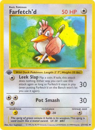Farfetch'd (27/102) (Shadowless) [Base Set 1st Edition]-1