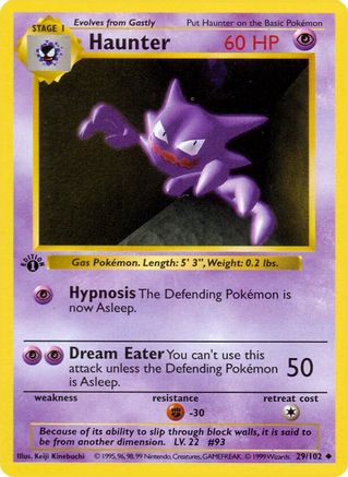Haunter (29/102) (Shadowless) [Base Set 1st Edition]-1