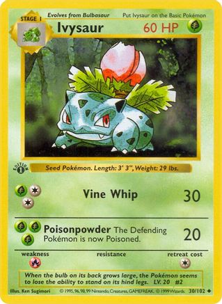 Ivysaur (30/102) (Shadowless) [Base Set 1st Edition]-1