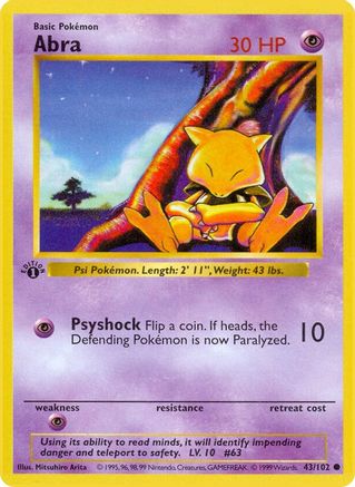 Abra (43/102) [Base Set Shadowless Unlimited]-1