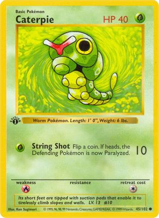 Caterpie (45/102) (Shadowless) [Base Set 1st Edition]-1