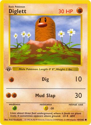 Diglett (47/102) [Base Set Shadowless Unlimited]-1