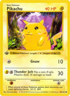 Pikachu (58/102) (Shadowless) [Base Set 1st Edition]-1