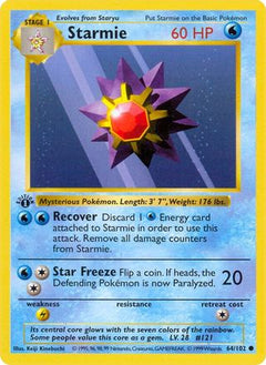 Starmie (64/102) (Shadowless) [Base Set 1st Edition]-1