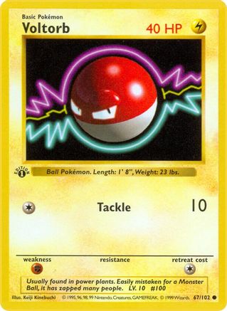 Voltorb (67/102) [Base Set Shadowless Unlimited]-1