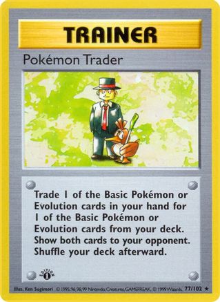 Pokemon Trader (77/102) (Shadowless) [Base Set 1st Edition]-1