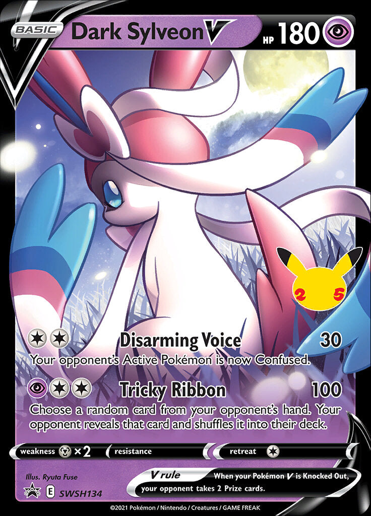 Dark Sylveon V (SWSH134) (Celebrations) [Sword & Shield: Black Star Promos]-1