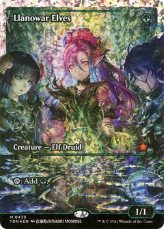 Llanowar Elves (Showcase) (Fracture Foil) [Foundations]-1