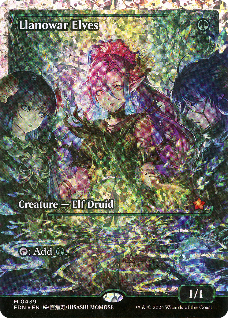 Llanowar Elves (Showcase) (Fracture Foil) [Foundations]-1