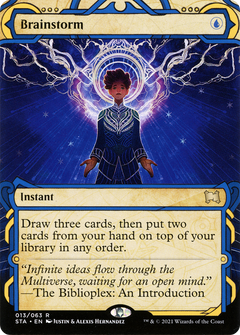 Brainstorm (STA-013) - Strixhaven Mystical Archive: (Showcase) (Borderless) Etched Foil-1