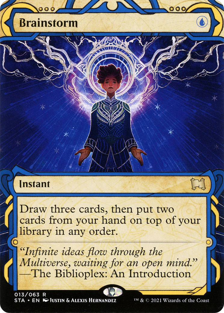 Brainstorm (STA-013) - Strixhaven Mystical Archive: (Showcase) (Borderless) Etched Foil-1