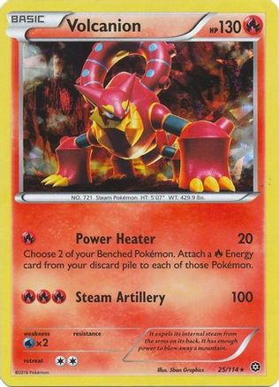 Volcanion (25/114) (Cracked Ice Holo) (Theme Deck Exclusive) [XY: Steam Siege]-1