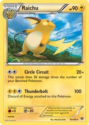 Raichu (43/146) (Battle Arena Deck Exclusive) (Theme Deck Exclusive) [XY: Base Set]-1
