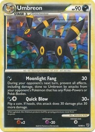 Umbreon (10/90) (Cracked Ice Holo) (Theme Deck Exclusive) [HeartGold & SoulSilver: Undaunted]-1