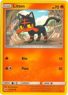 Litten (24/149) (Water Web Holo) [Sun & Moon: Base Set]-1