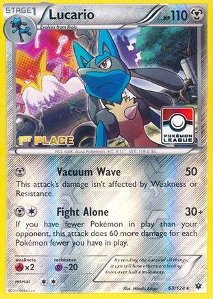 Lucario (63/124) (League Promo 1st Place) [XY: Fates Collide]-1