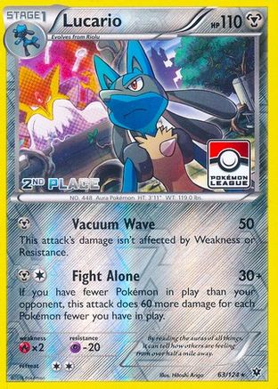Lucario (63/124) (League Promo 2nd Place) [XY: Fates Collide]-1