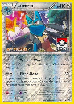 Lucario (63/124) (League Promo 4th Place) [XY: Fates Collide]-1
