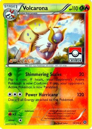 Volcarona (15/114) (League Promo 4th Place) [XY: Steam Siege]-1