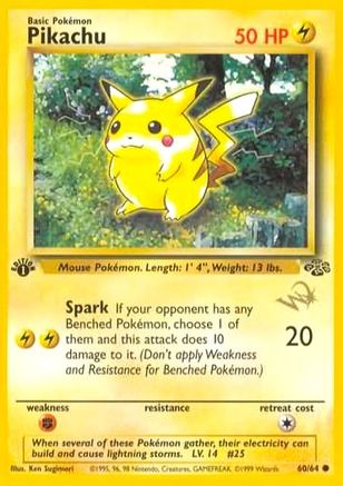 Pikachu (60/64) (W Stamped Promo) [Jungle 1st Edition]-1