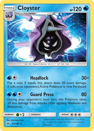 Cloyster (34/149) [Sun & Moon: Base Set]-1