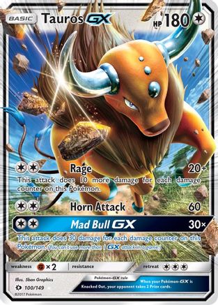 Tauros GX (100/149) [Sun & Moon: Base Set]-1