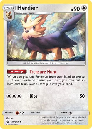 Herdier (104/149) [Sun & Moon: Base Set]-1