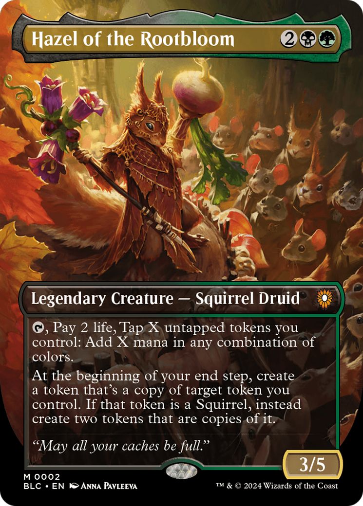 Hazel of the Rootbloom (Borderless) [Bloomburrow Commander]-1