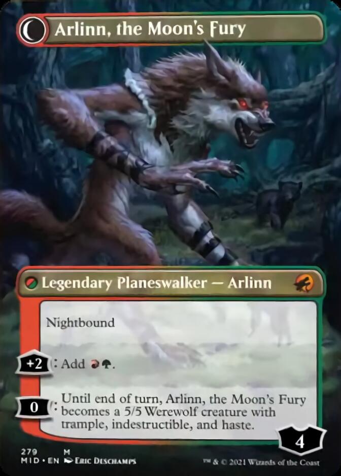 Arlinn, the Pack's Hope // Arlinn, the Moon's Fury (Borderless) [Innistrad: Midnight Hunt]-2